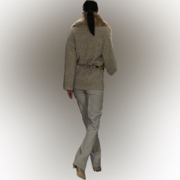 Ralph Lauren Collection Pre-Fall 2014 Lamb Shearling Fur Collar Cardigan - Picture 4 of 16